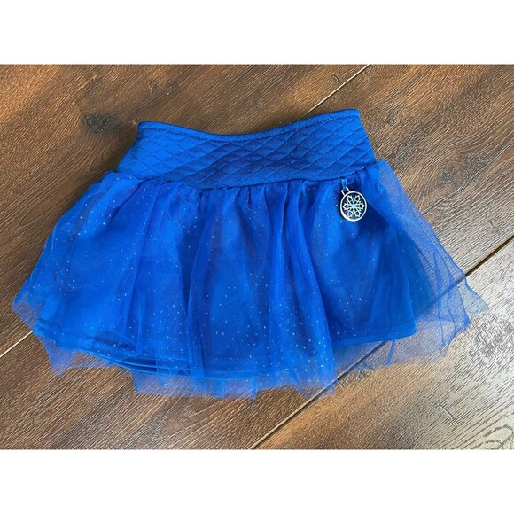 Disney Frozen Girls Size 18 Months Blue Tulle Sparkle Skirt with Snowflake! - Picture 1 of 8